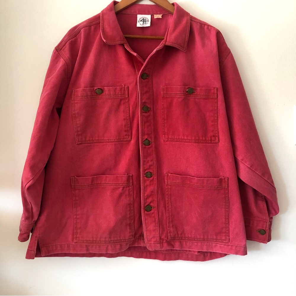 Vintage 40 Acres & A Mule Filmworks Red Denim Jacket Large